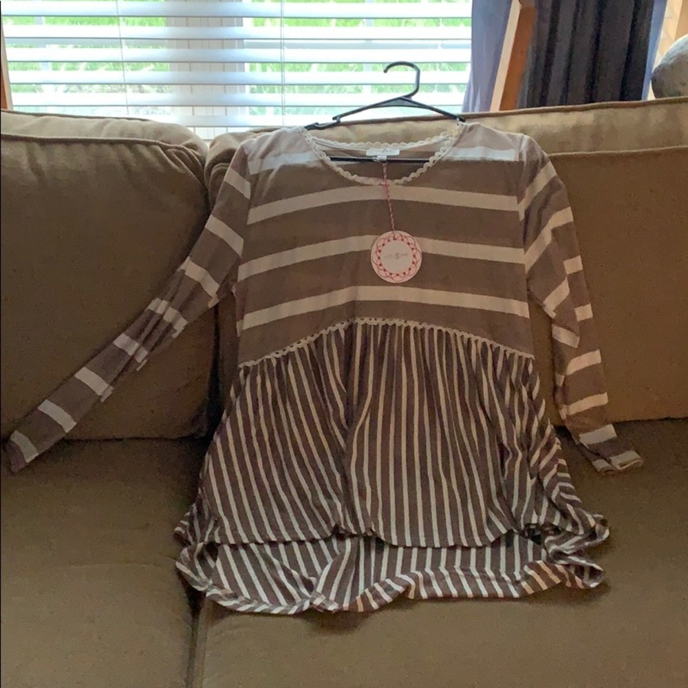 High Low striped top